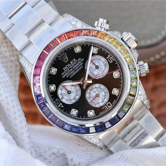 Rolex Daytona Rainbow Diamond Silver 40 mm - Image 4