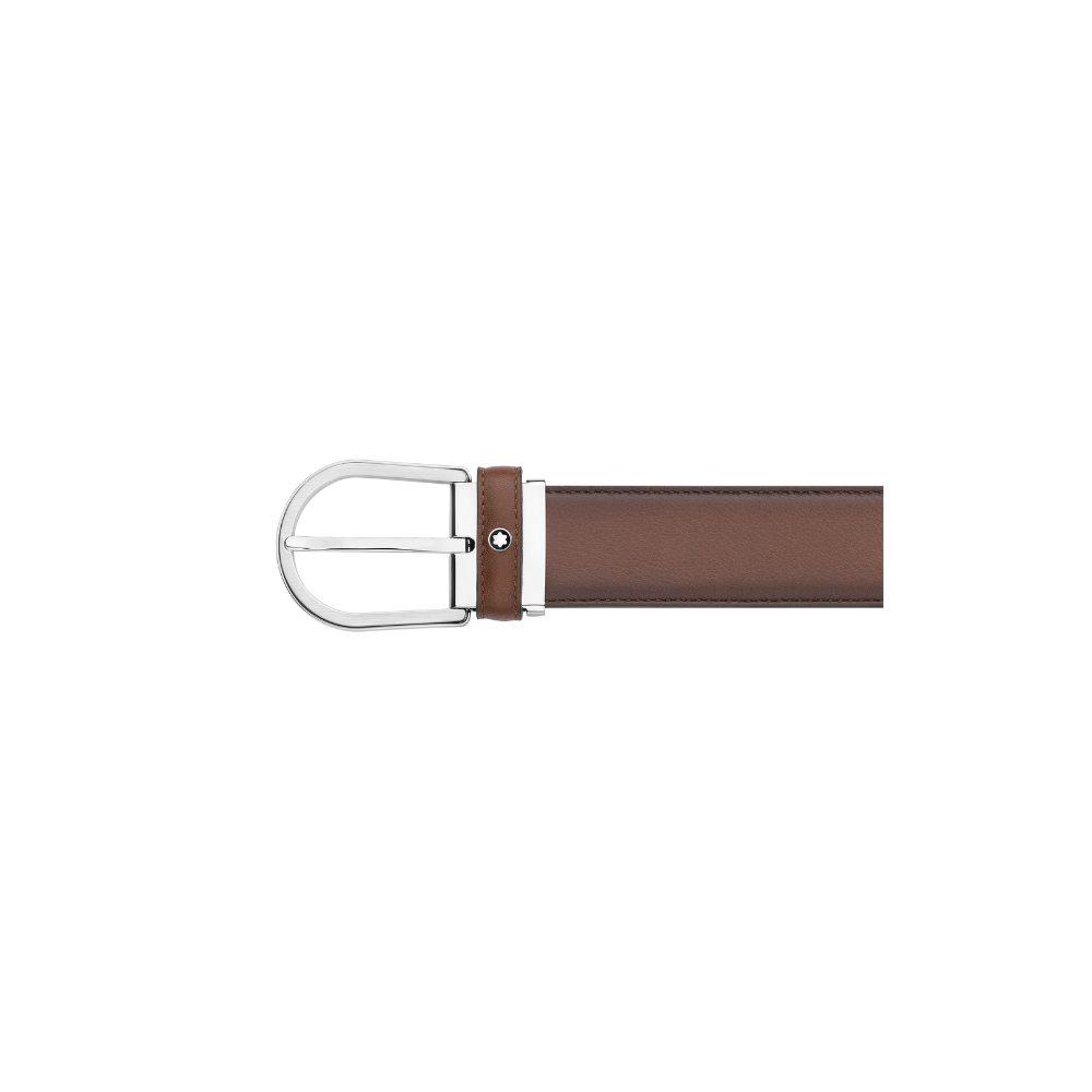 Horseshoe Buckle Brown 35 Leather Belt - Image 2