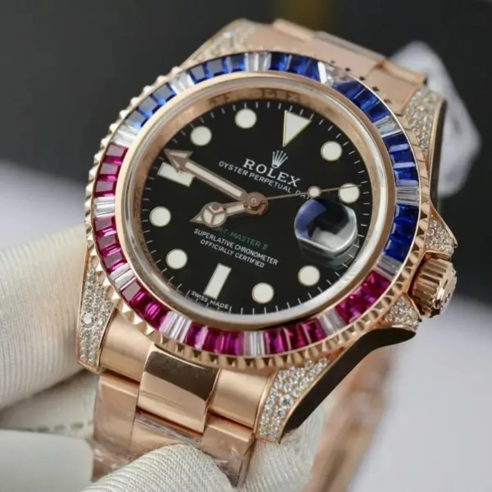 Rolex GMT-Master II 126755SARU 'SARU' Rose Gold Black Dial Diamond Bezel - Image 3